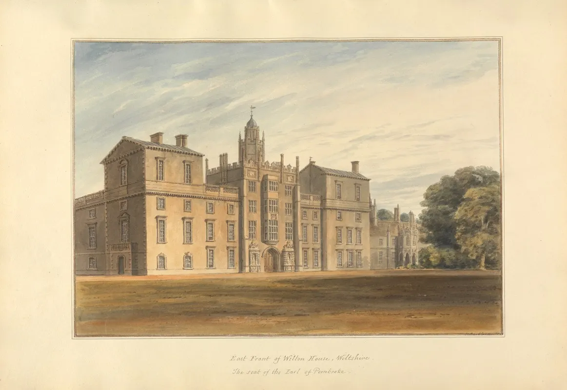East Front Of Wilton House Wiltshire The Seat Of The Earl Of Pembroke by John Buckler - Canvas Print