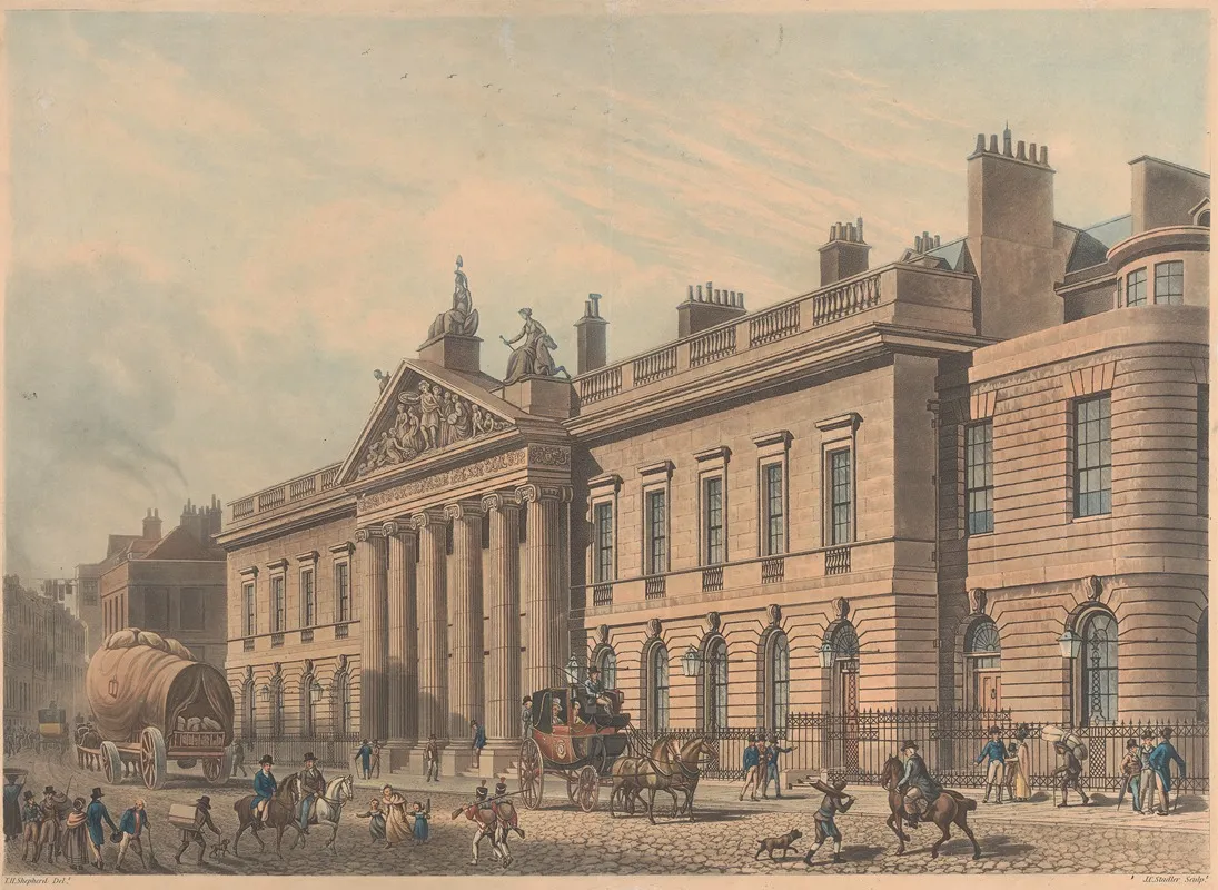 East India House 2 by Thomas Hosmer Shepherd - Canvas Print