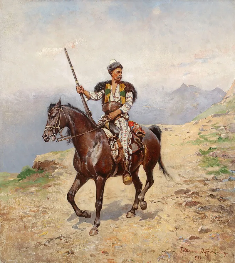 Eastern Horseman by Tadeusz Ajdukiewicz - Canvas Print