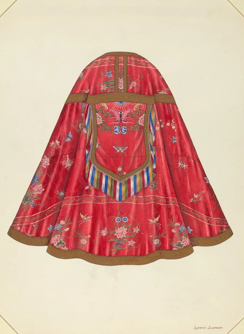Ecclesiastical Vestment Back View by Syrena Swanson - Canvas Print