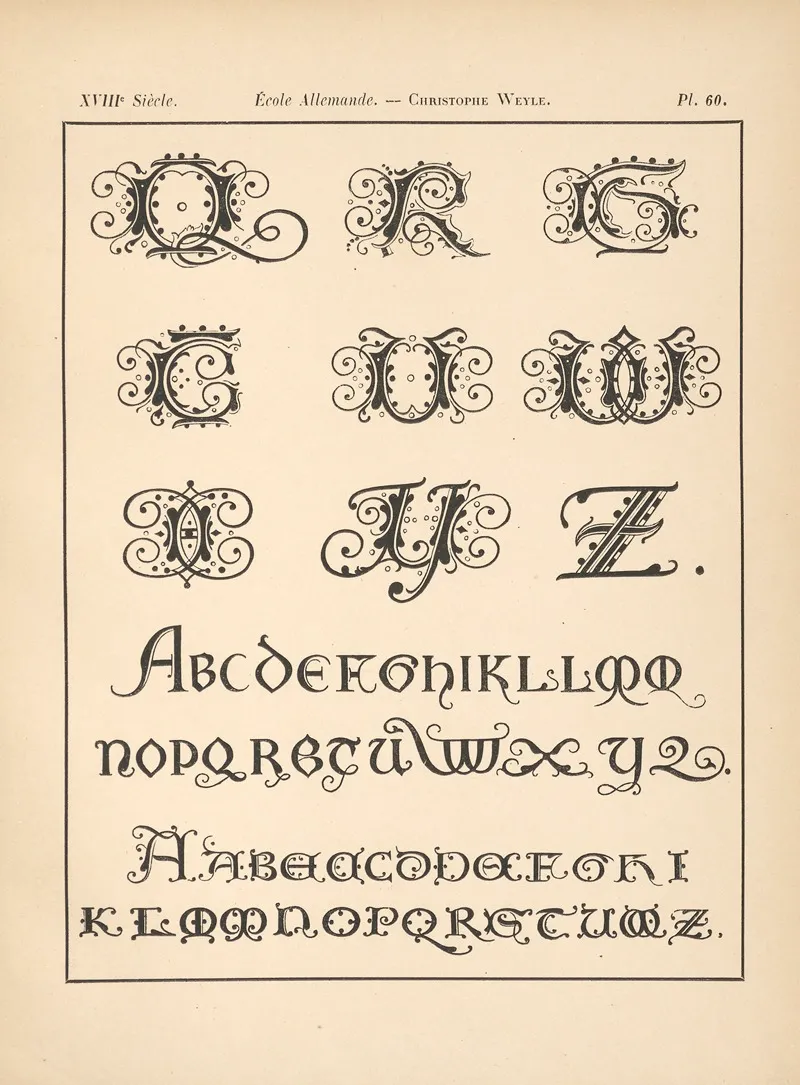 Ecole%e2%80%8e %e2%80%8eallemande Christophe%e2%80%8e %e2%80%8eweyle Alphabet Roman%e2%80%8e %e2%80%8eantique%e2%80%8e %e2%80%8einitiales 2 by Alfred Prunaire - Canvas Print