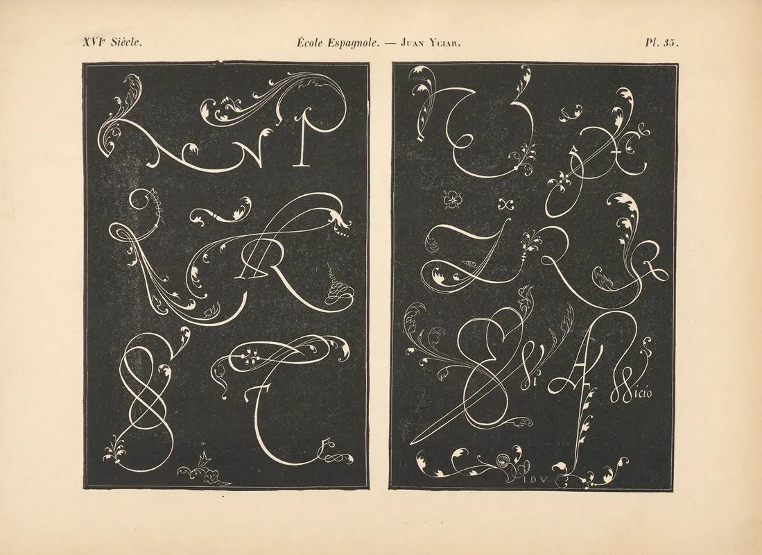 Ecole‎ ‎espagnole Juan‎ ‎yciar‎ ‎ Alphabet‎ ‎initiales 2 by Alfred Prunaire - Canvas Print