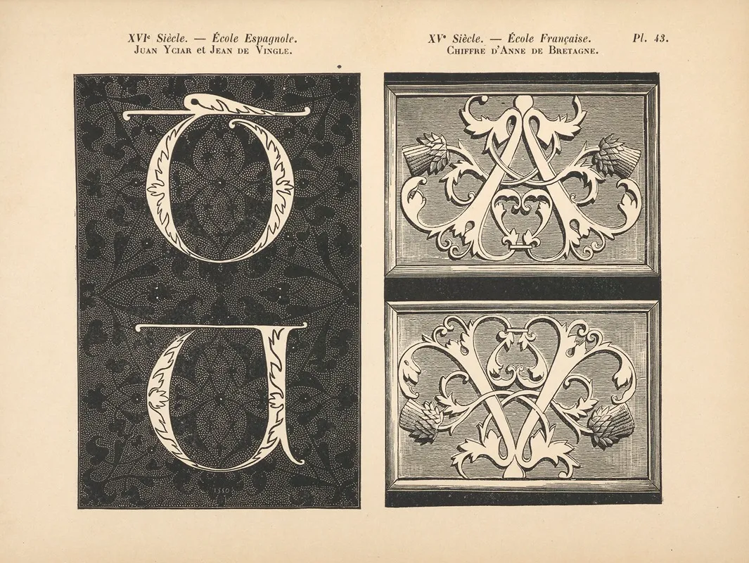 Ecole? ?espagnole Juan? ?yciar? ?et Jean De Vingle Grandes? ?initiales 4
