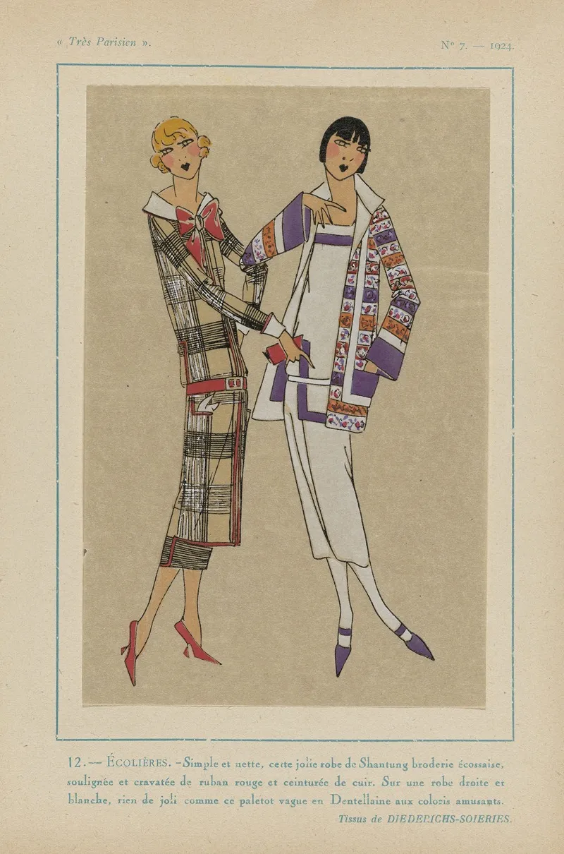 Ecolieres by G-P. Joumard - Canvas Print