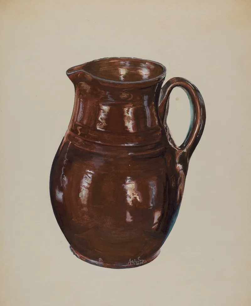 Economy Redware Pitcher by Ralph Atkinson - Canvas Print