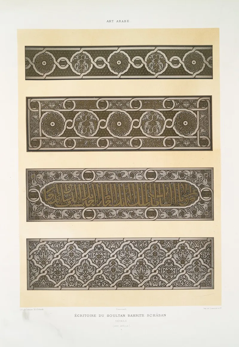 Ecritoire Du Soultan Bahrite Schaban Details Xive Siecle 1 by Émile Prisse d'Avennes - Canvas Print