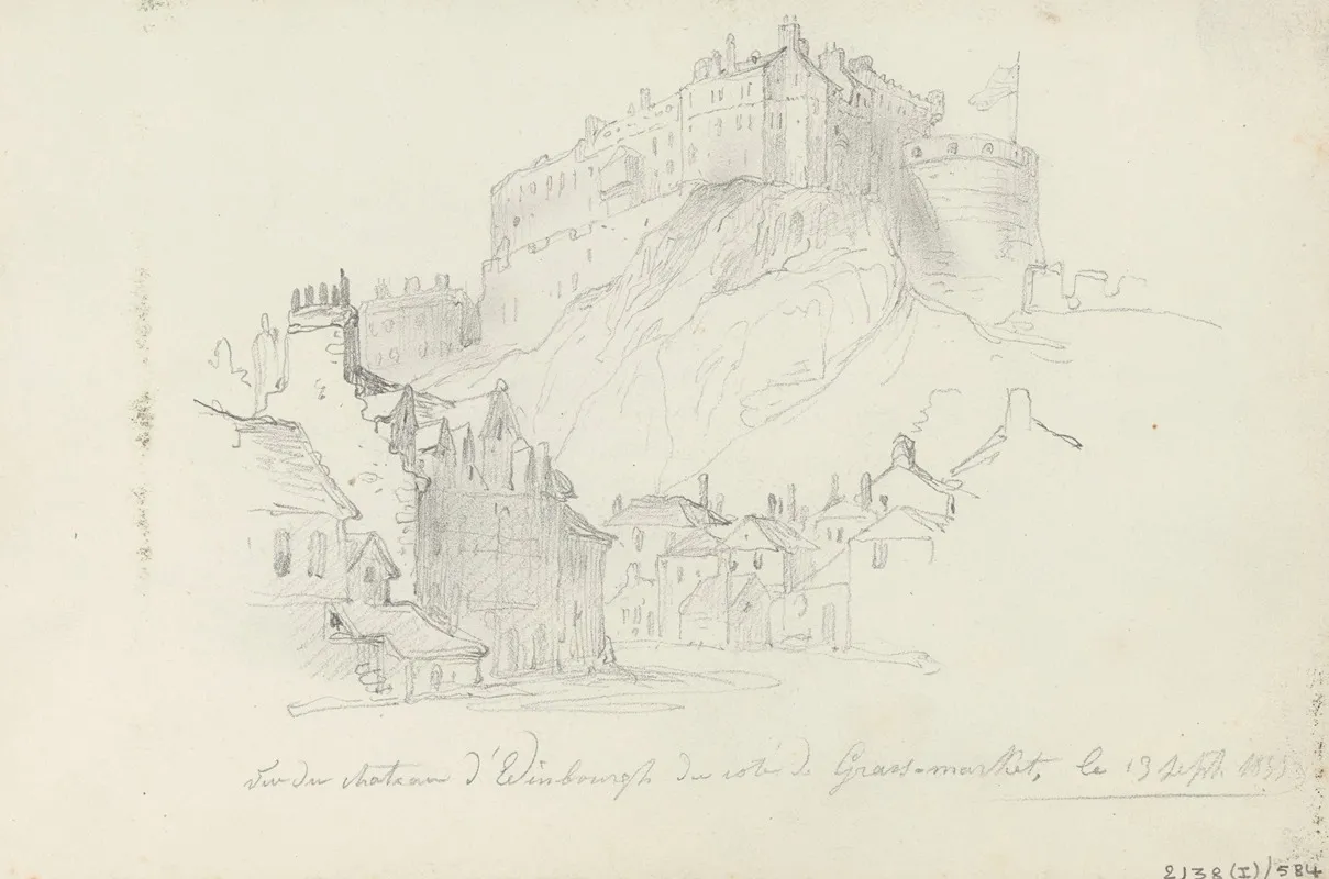 Edinburgh Castle Seen From Grassmarket