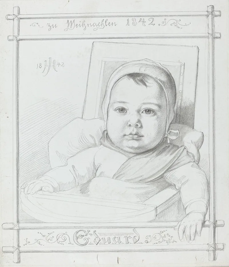 Eduard The Artists Infant Son by Julius Hübner - Canvas Print