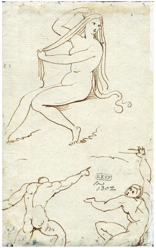 Een Drietal Figuren by David Humbert de Superville - Canvas Print