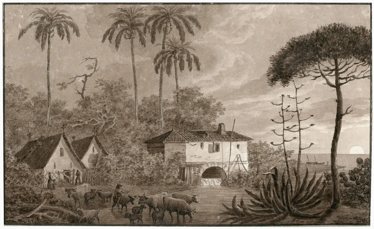 Een Molen In De Omgeving Van Valencia by Otto Howen - Canvas Print