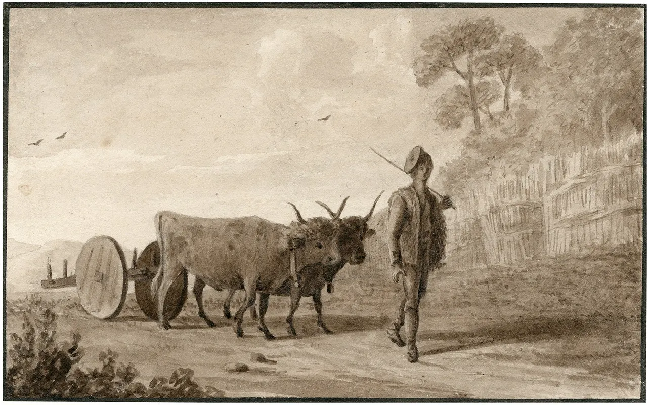 Een Ossenwagen by Otto Howen - Canvas Print