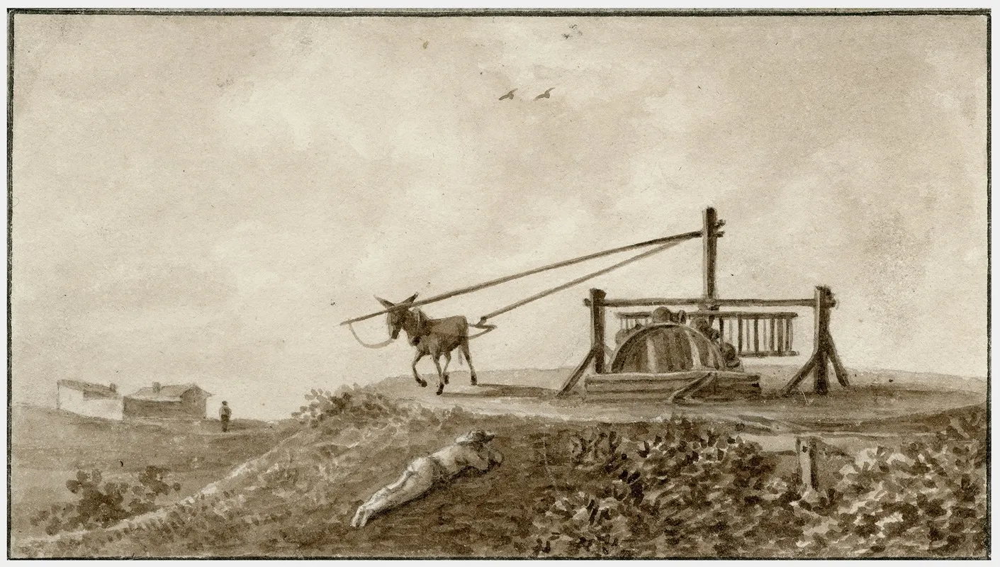 Een Waterput Met Raderwerk En Trekezel 5 by Otto Howen - Canvas Print