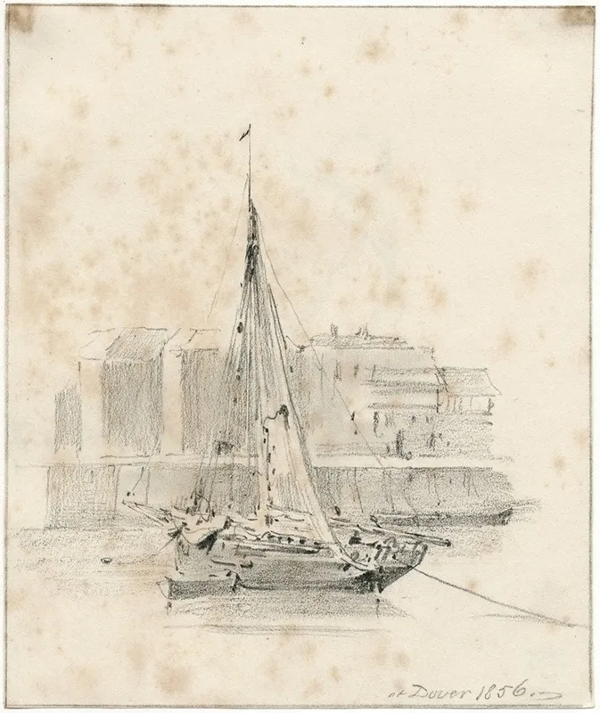 Een Zeilboot Op Het Strand Bij Dover