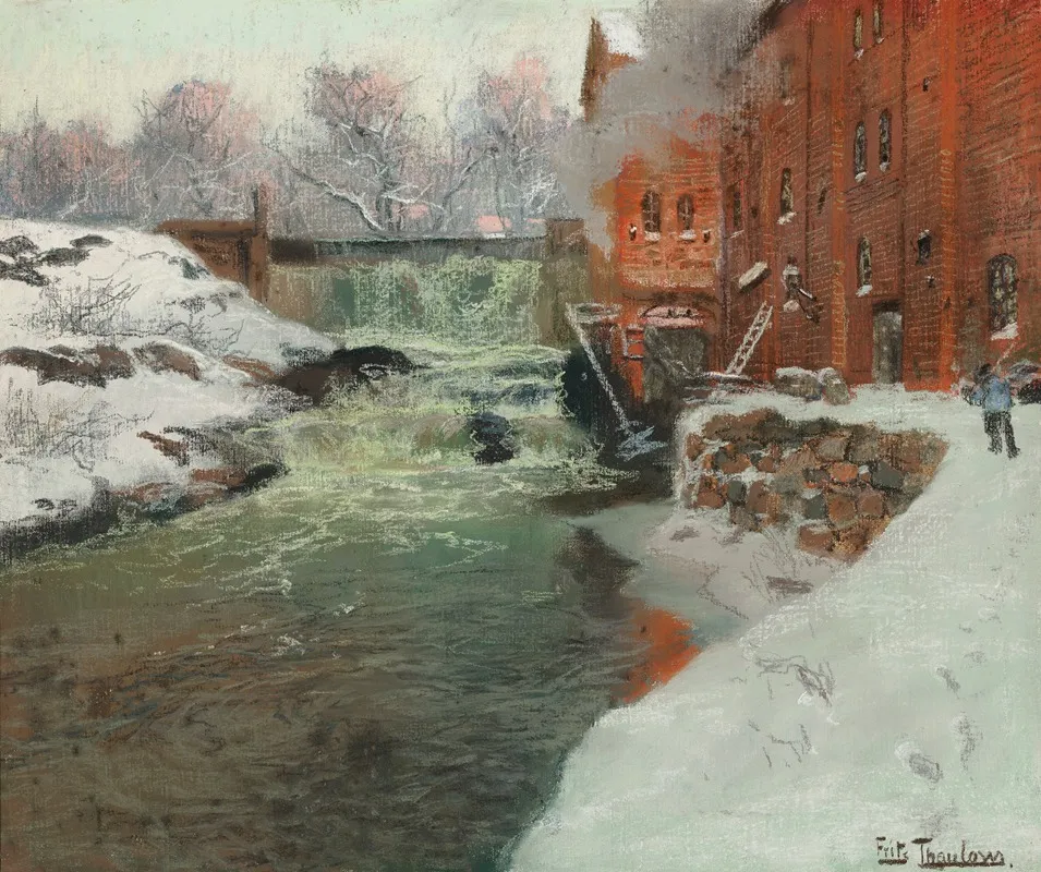 Effet De Neige 5 by Frits Thaulow - Canvas Print