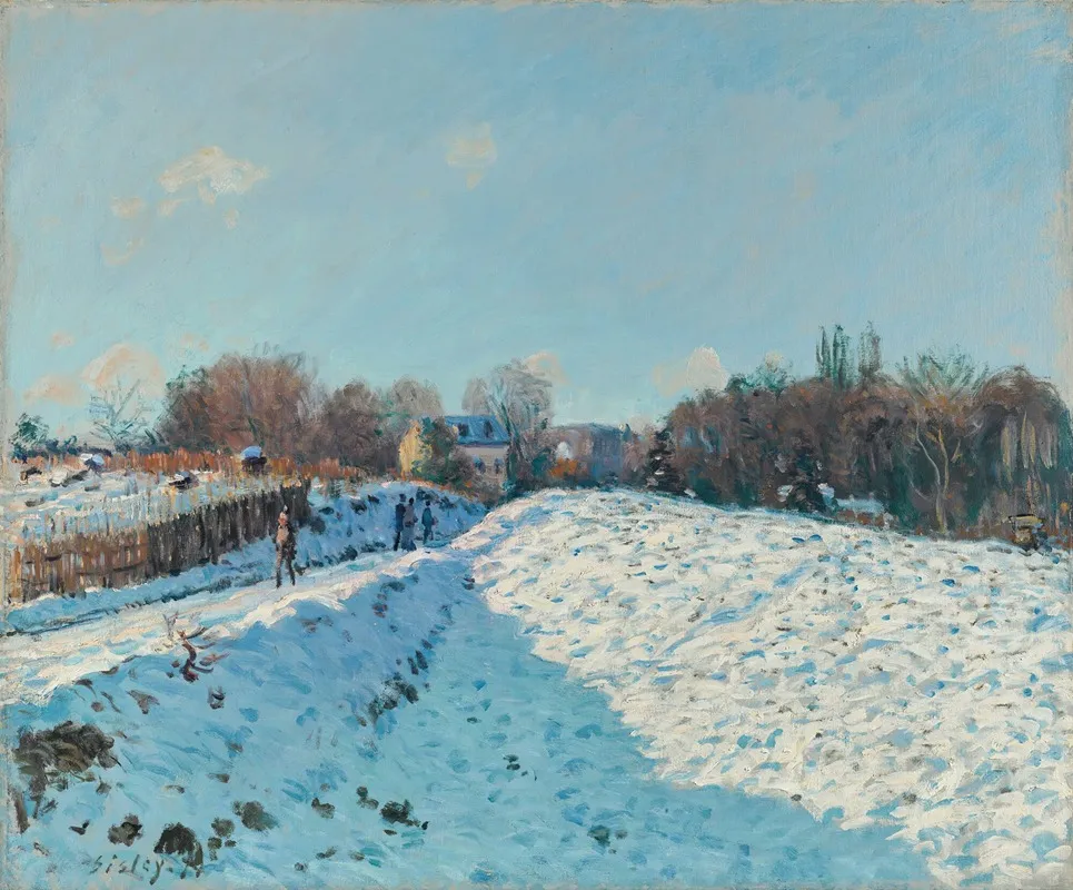 Effet De Neige A Louveciennes by Alfred Sisley - Canvas Print
