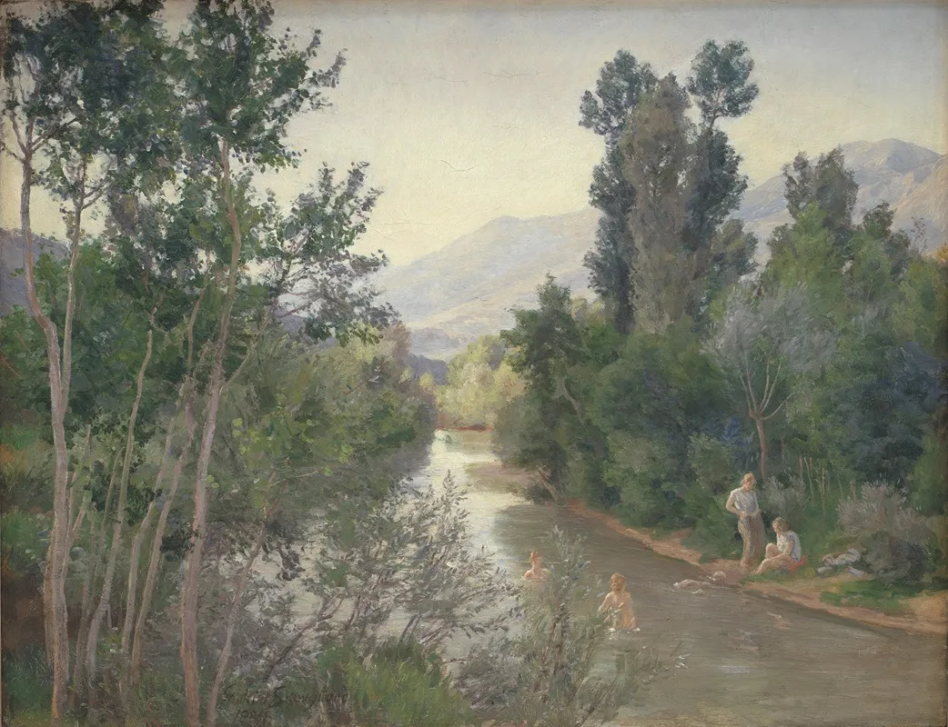 Efterarsdag Ved Lirifloden by Joakim Skovgaard - Canvas Print