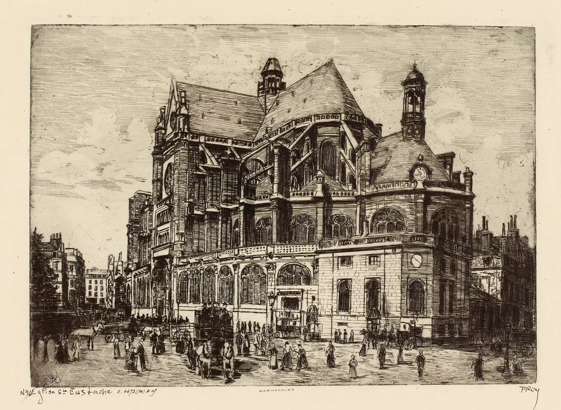 Eglise De Ste Eustache by Pierre-Marcel Roy - Canvas Print
