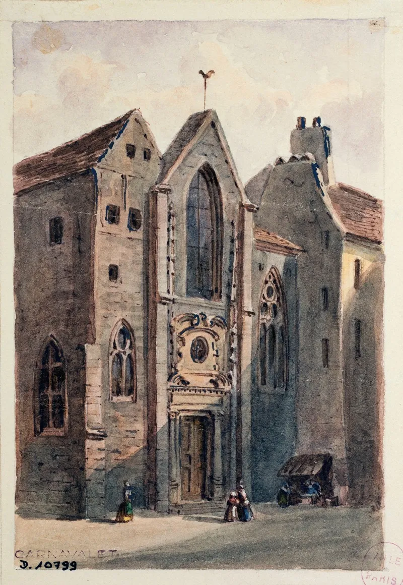 Eglise Saint Landry by Auguste-Sébastien Bénard - Canvas Print