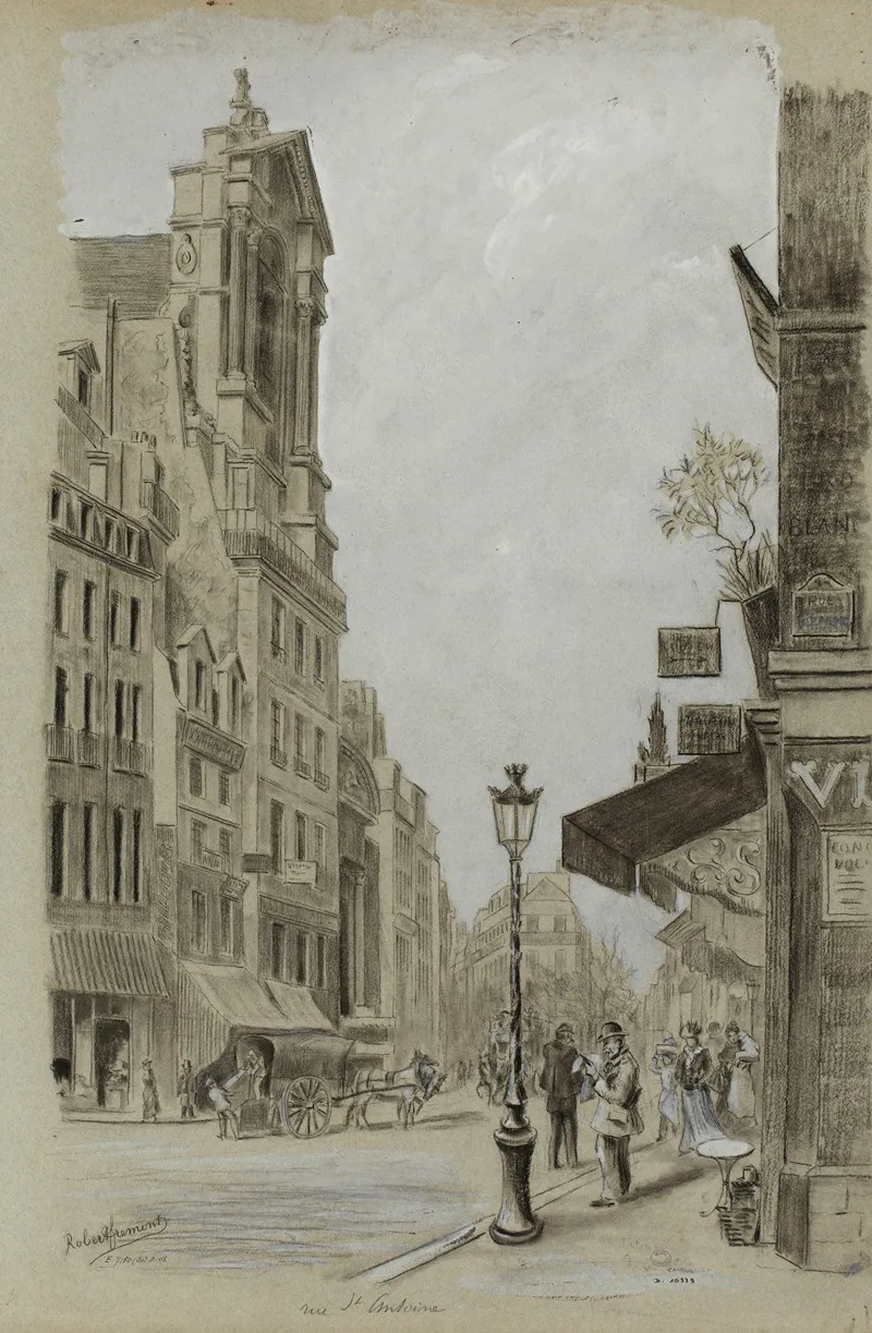 Eglise Saint Paul Saint Louis Rue Saint Antoine 4eme Arrondissement by Robert Frémont - Canvas Print
