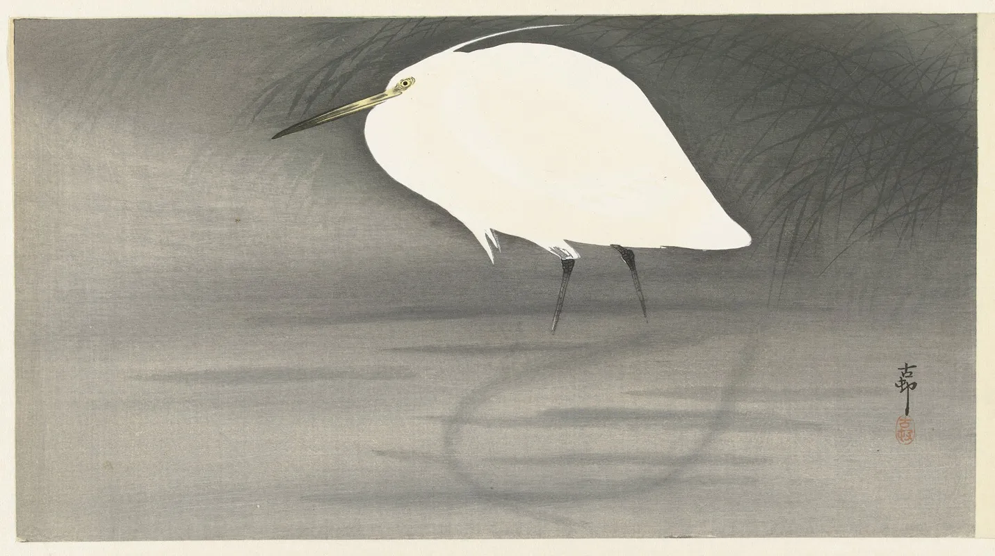 Egret by Ohara Koson - Canvas Print