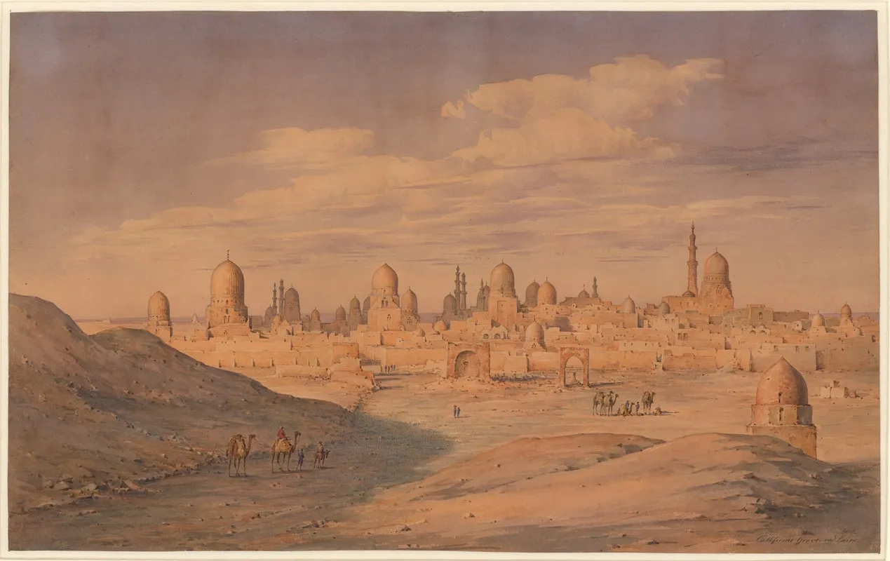 Egypt Perspective Of The Tombs Of The Caliphs At Cairo by Harald Conrad Stilling - Canvas Print