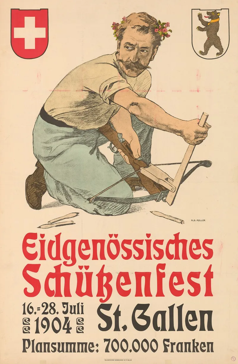 Eidgenossisches Schutzenfest St Gallen by Albert Müller - Canvas Print