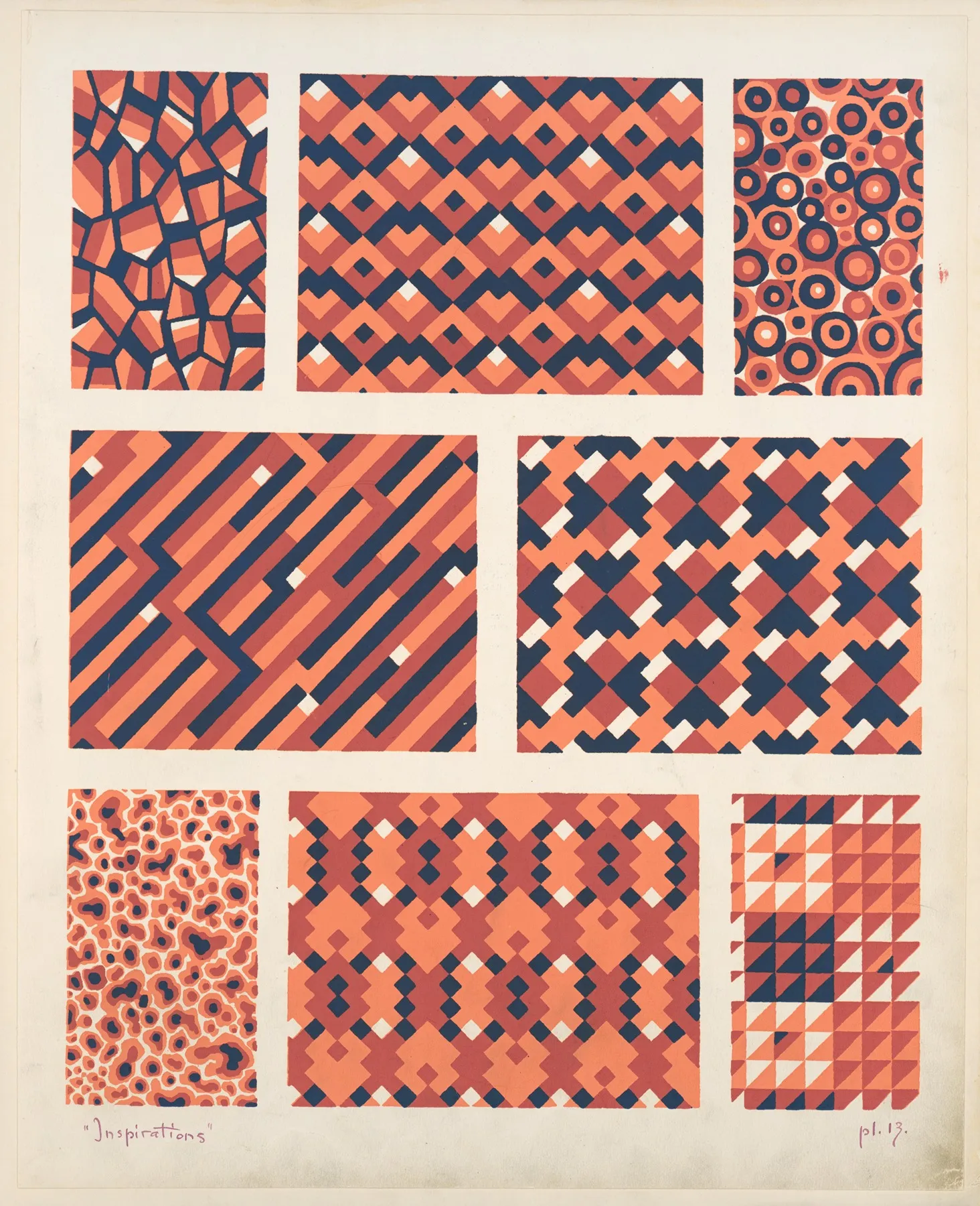 Eight Geometric Compositions by André Durenceau - Canvas Print