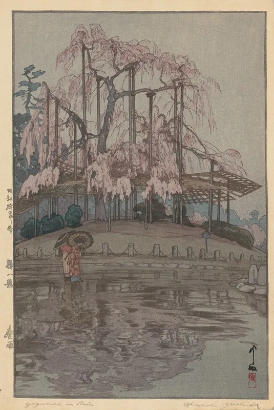 Eight Scenes Of Cherry Blossoms Spring Rain Sakura Hachidai Harusame by Yoshida Hiroshi - Canvas Print