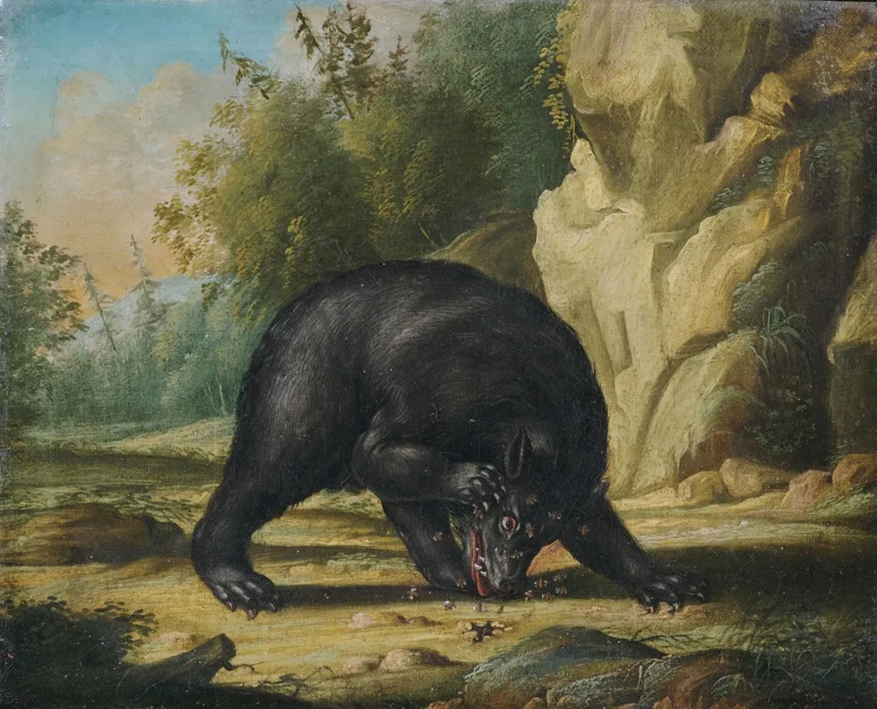 Ein Bar Wird Von Bienen Attackiert