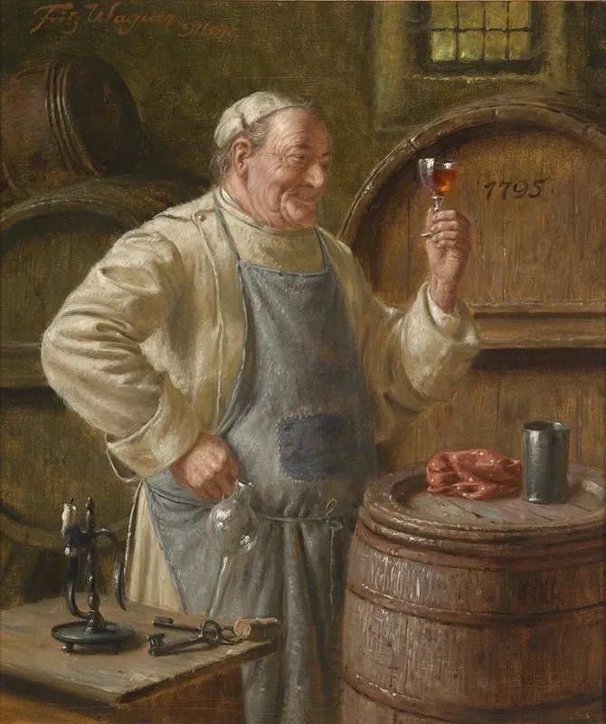 Ein Guter Schluck 3 by Fritz Wagner - Canvas Print