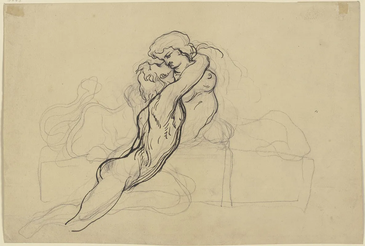 Ein Jungling Umarmt Eine Sphinx