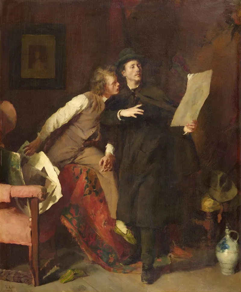 Ein Kritiker by Wilhelm Leibl - Canvas Print