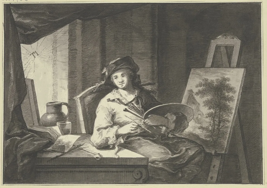 Ein Maler In Seinem Atelier