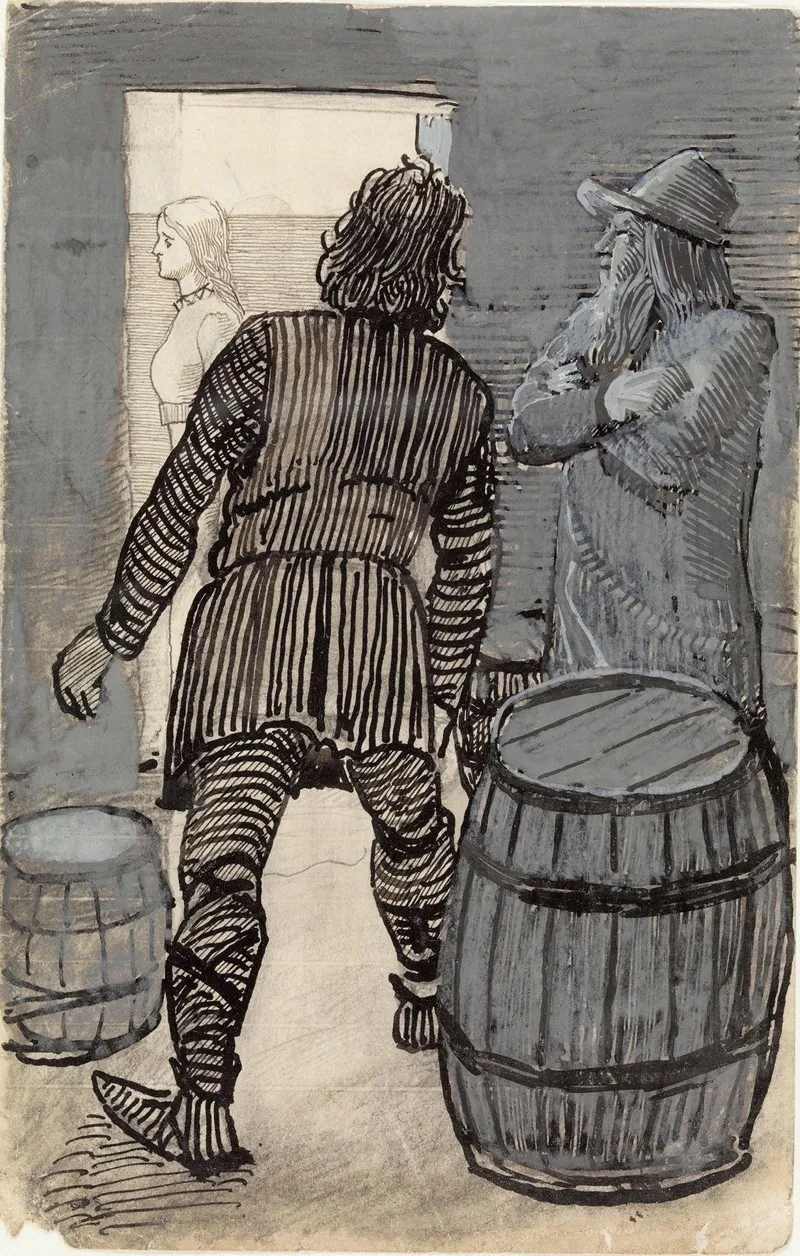 Einar Spurte Orm Hvem Den Fagre Kvinnen Var by Christian Krohg - Canvas Print