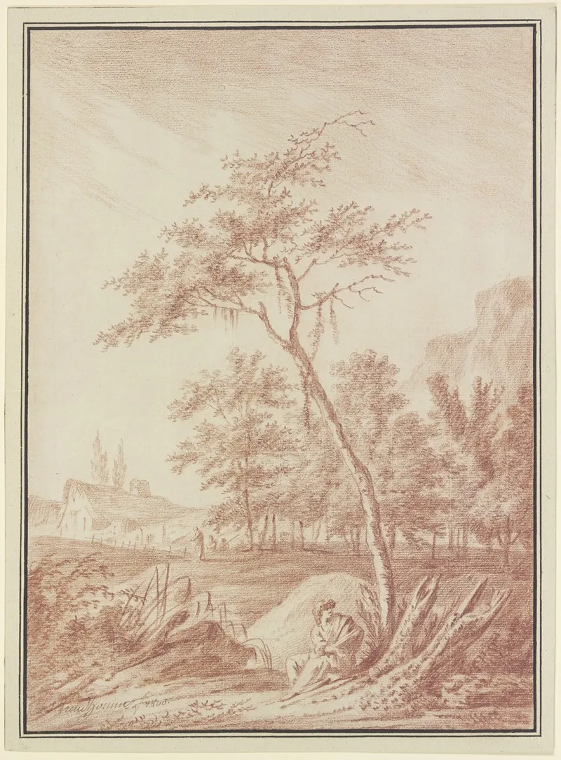 Eine Figur Unter Einem Baum Sitzend by Jérôme Preudhomme - Canvas Print