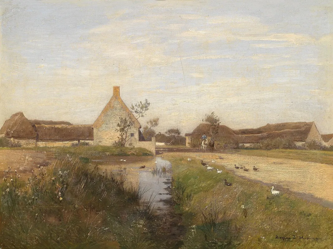 Eingang Zum Dorf Cayeux by Eugen Jettel - Canvas Print