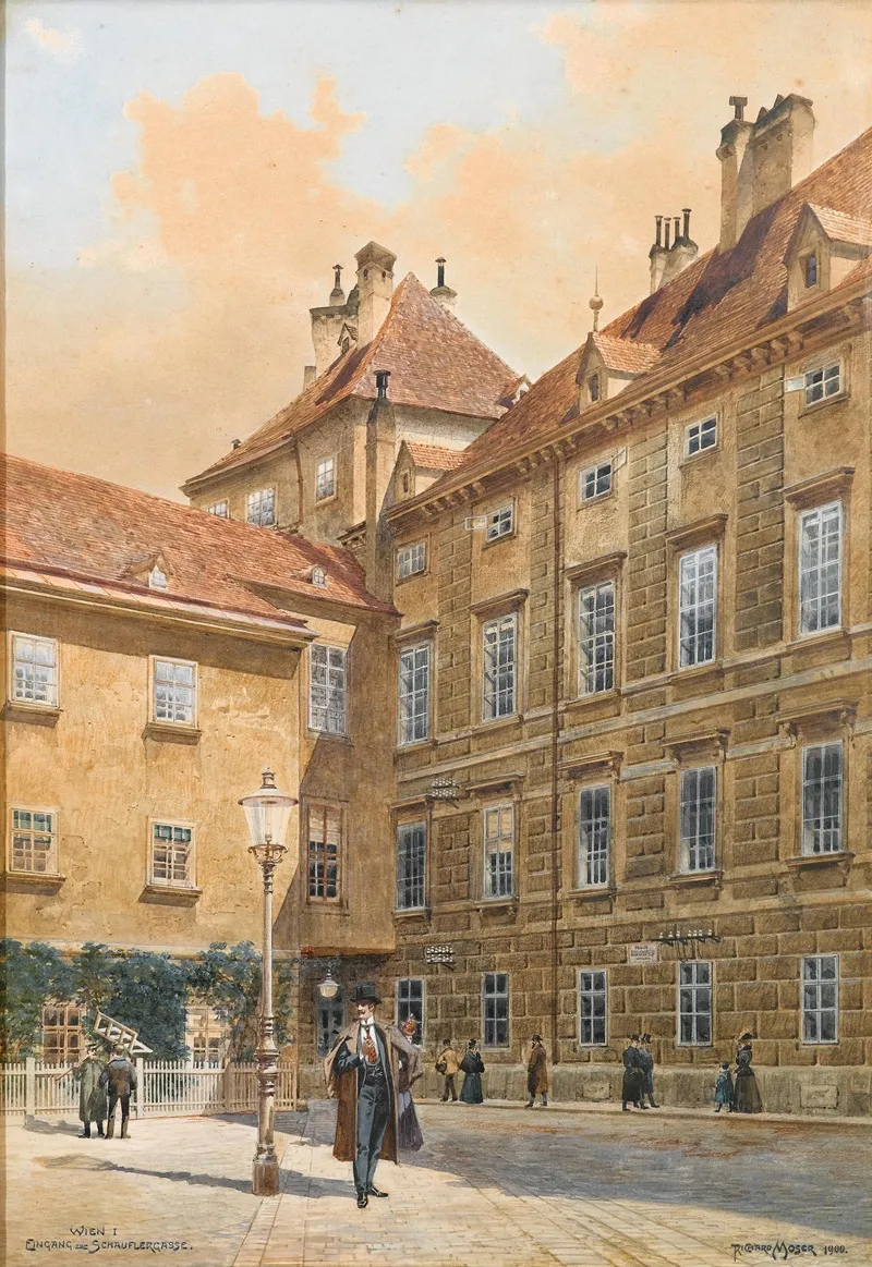 Eingang Zur Schauflergasse Wien by Richard Moser - Canvas Print
