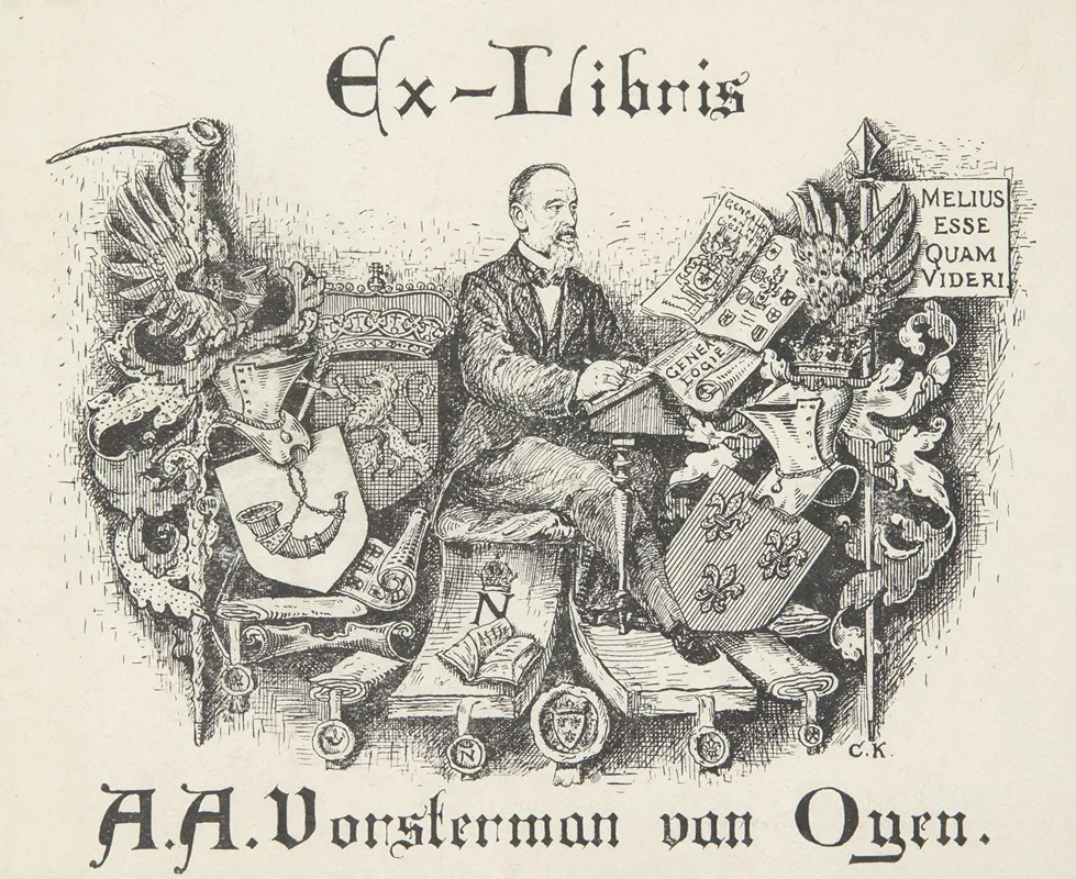 Ekslibris Antonie Abraham Vorsterman Van Oijen 1845 1912