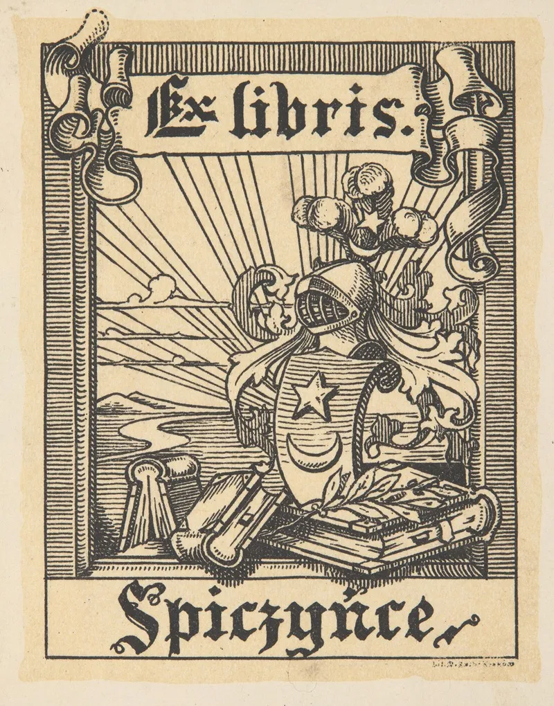 Ekslibris Biblioteki Teresy I Henryka Tyszkiewiczow W Spiczyncach
