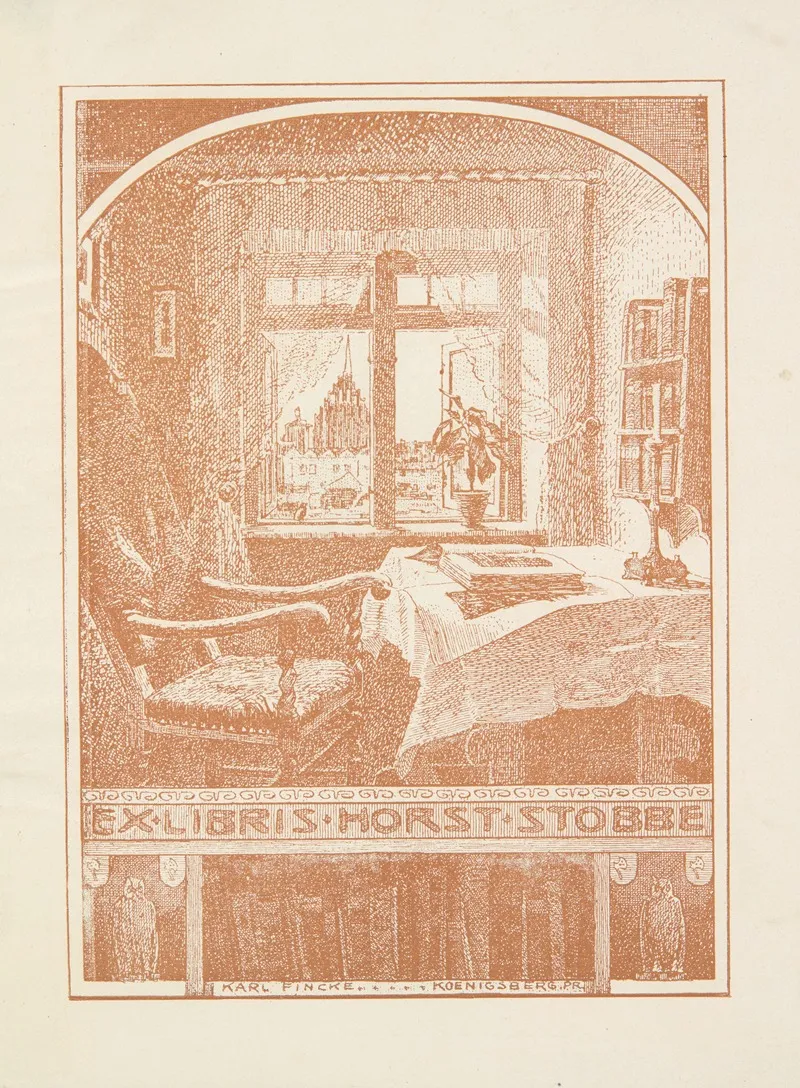 Ekslibris Horst Stobbe 1884 1974 by Karl Fincke - Canvas Print