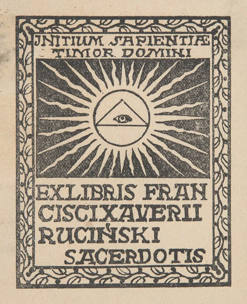 Ekslibris Ksiedza Franciszka Ksawerego Rucinskiego 1877 1946