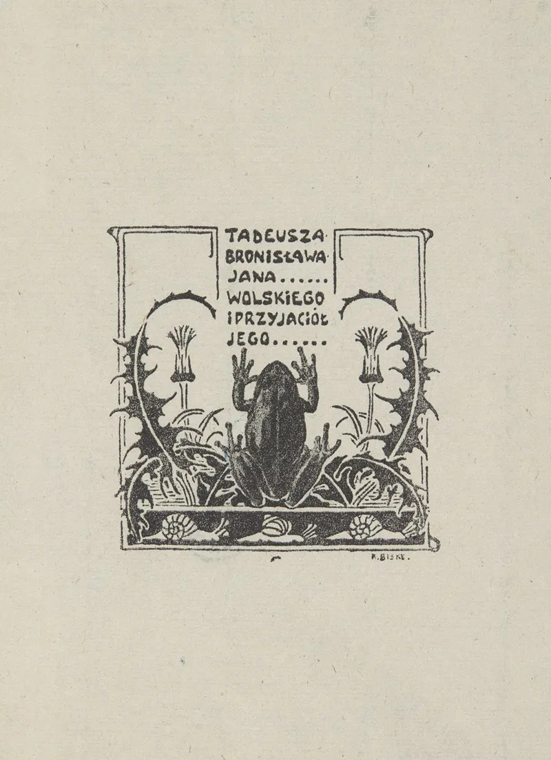 Ekslibris Tadeusza Wolskiego 1890 1959 by Karol Biske - Canvas Print