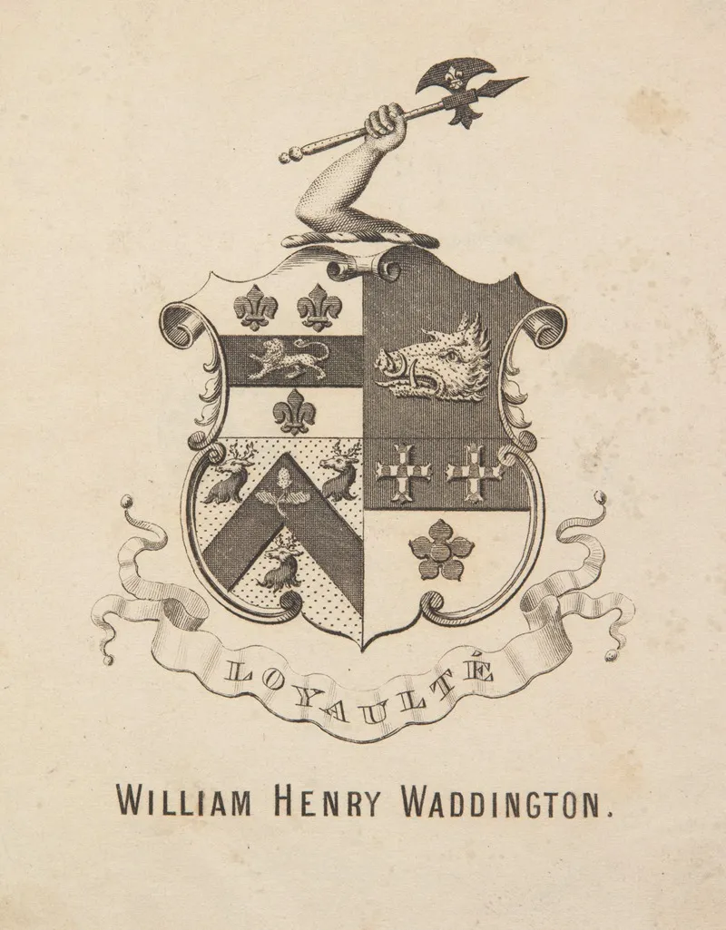 Ekslibris Wiliam Henry Waddington 1826 1894