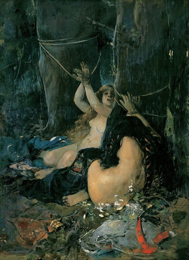 El Cids Daughters by Ignacio Pinazo Camarlench - Canvas Print