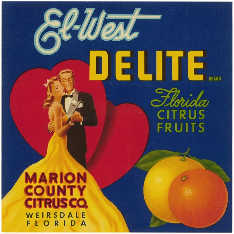 El West Delite Brand Florida Citrus Fruit Label