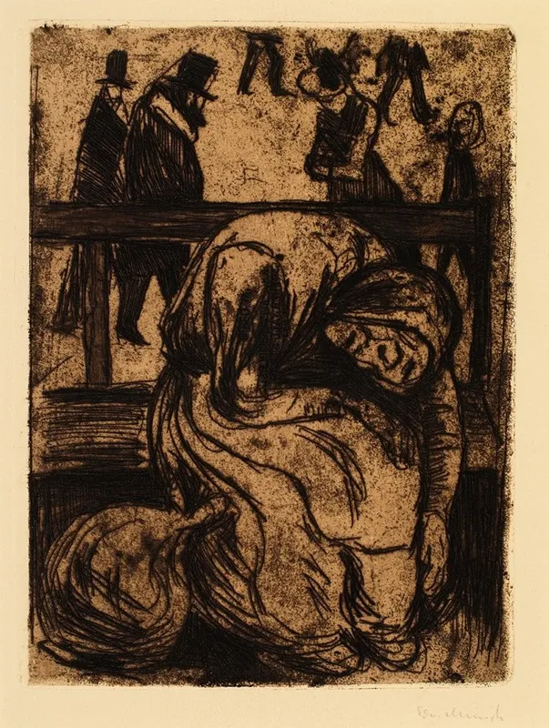 Elderly Woman On A Bench