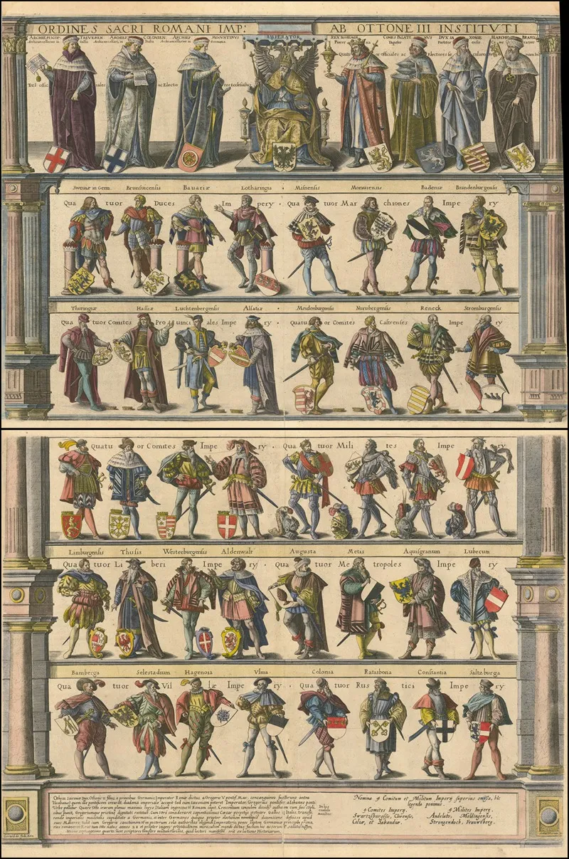 Electors Of The Holy Roman Empire by Abraham Ortelius - Canvas Print