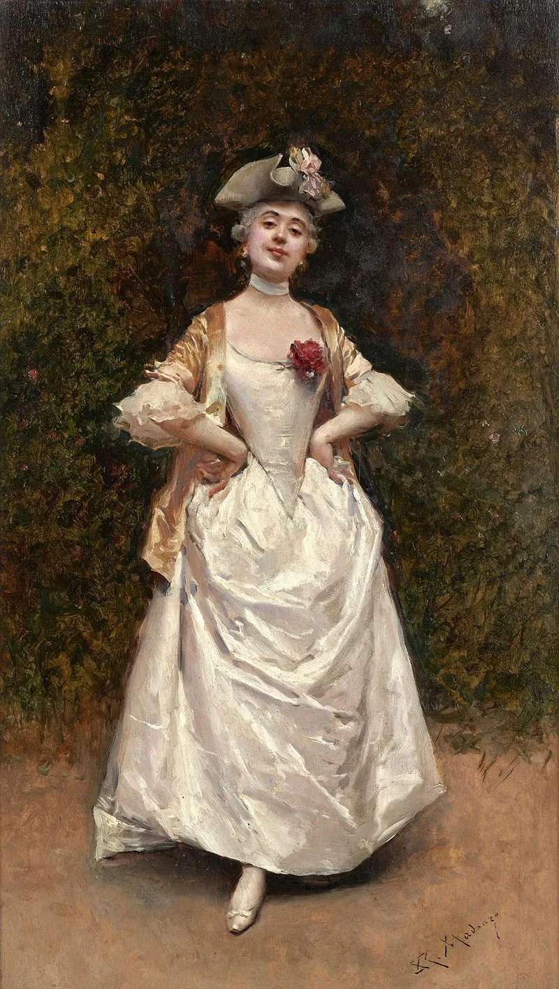 Elegante A La Robe Blanche