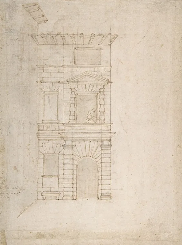 Elevation Of Giulio Romanos House by Giovanni Battista Naldini - Canvas Print