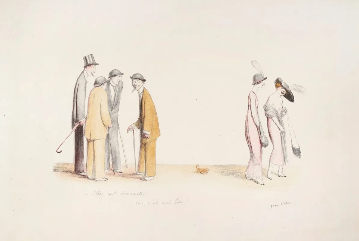 Elles Sont Charmantes by Jean Veber - Canvas Print